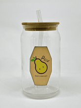 Pear Glass Tumbler with Bamboo Lid